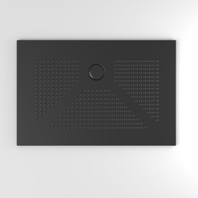 Receveur de douche en céramique noir mat 120x80 cm 