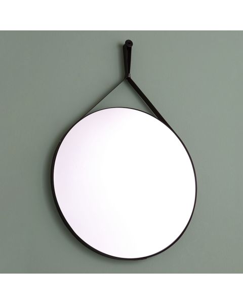 Miroir de salle de bains de design avec lacet noir