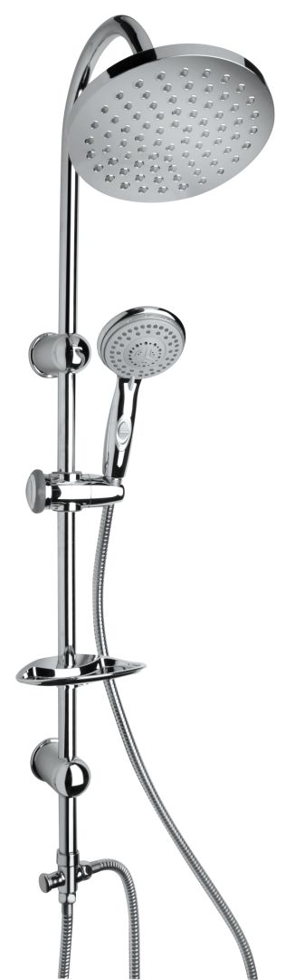Colonne de douche avec pommeau manuel mobile et porte-savon 