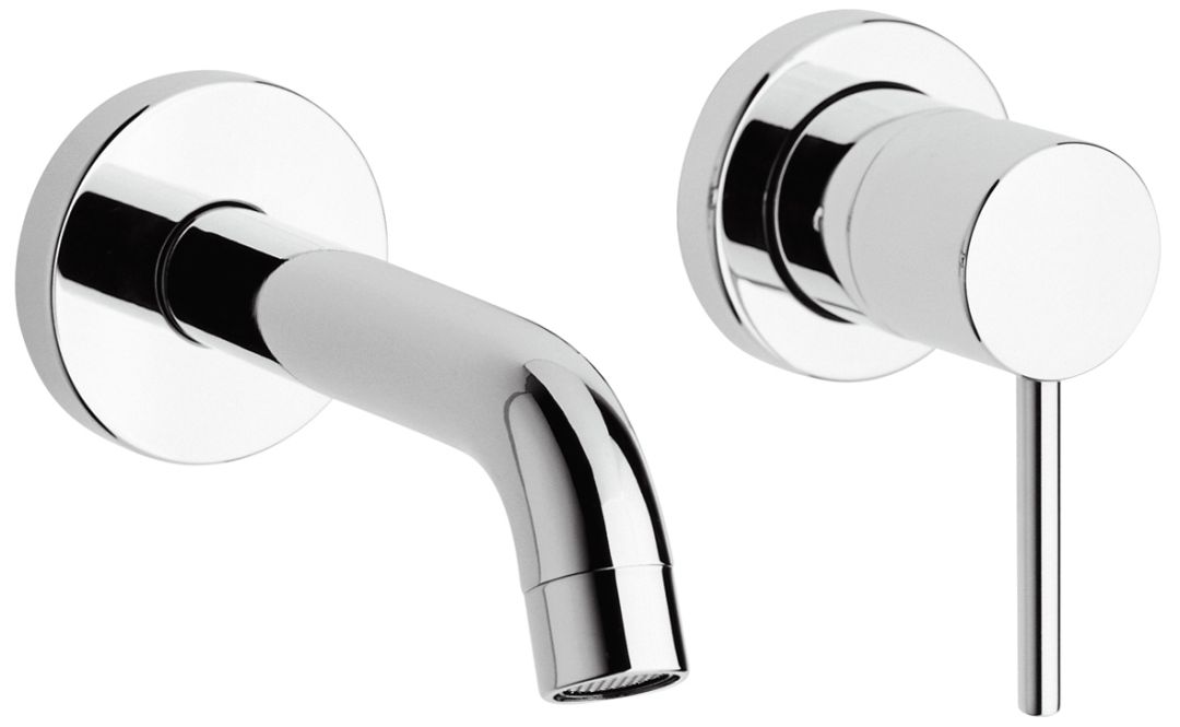 Robinet mural et encastré, bec rond pour évier Salice