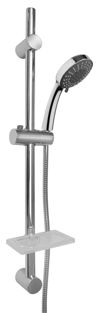 Barre de douche multi-jets avec porte-savon et barre réglable en hauteur