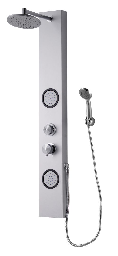 Colonne panneau pour douche en aluminium avec hydromassage