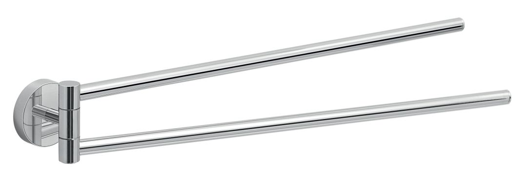 Porta salviette a doppio snodo a muro cromato 35x6 cm