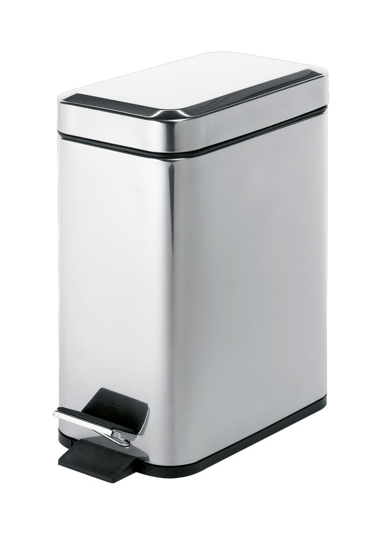 Corbeille poubelle pour salle de bains en acier inox capacité 5L