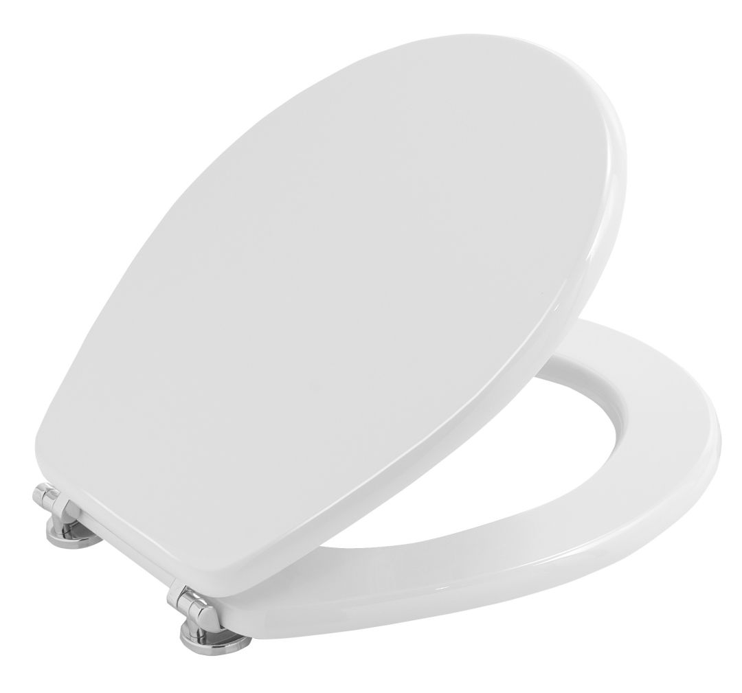 Siège de WC Victoria avec charnières en métal chromé