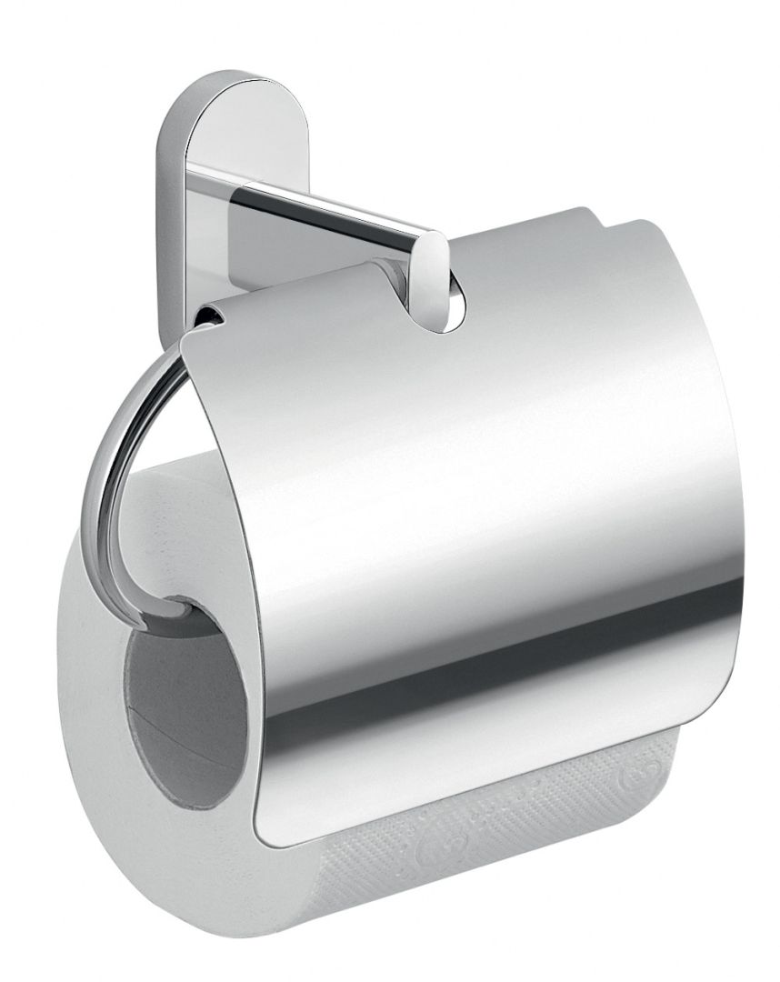 Porte-rouleau de salle de bains en métal chromé