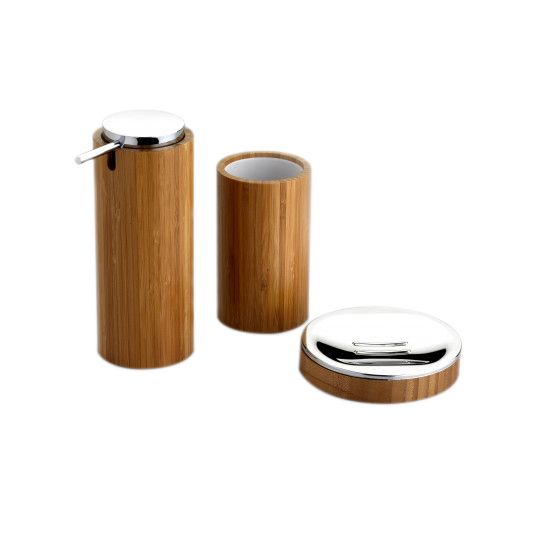 Accessoires de salle de bains en bois de bambou