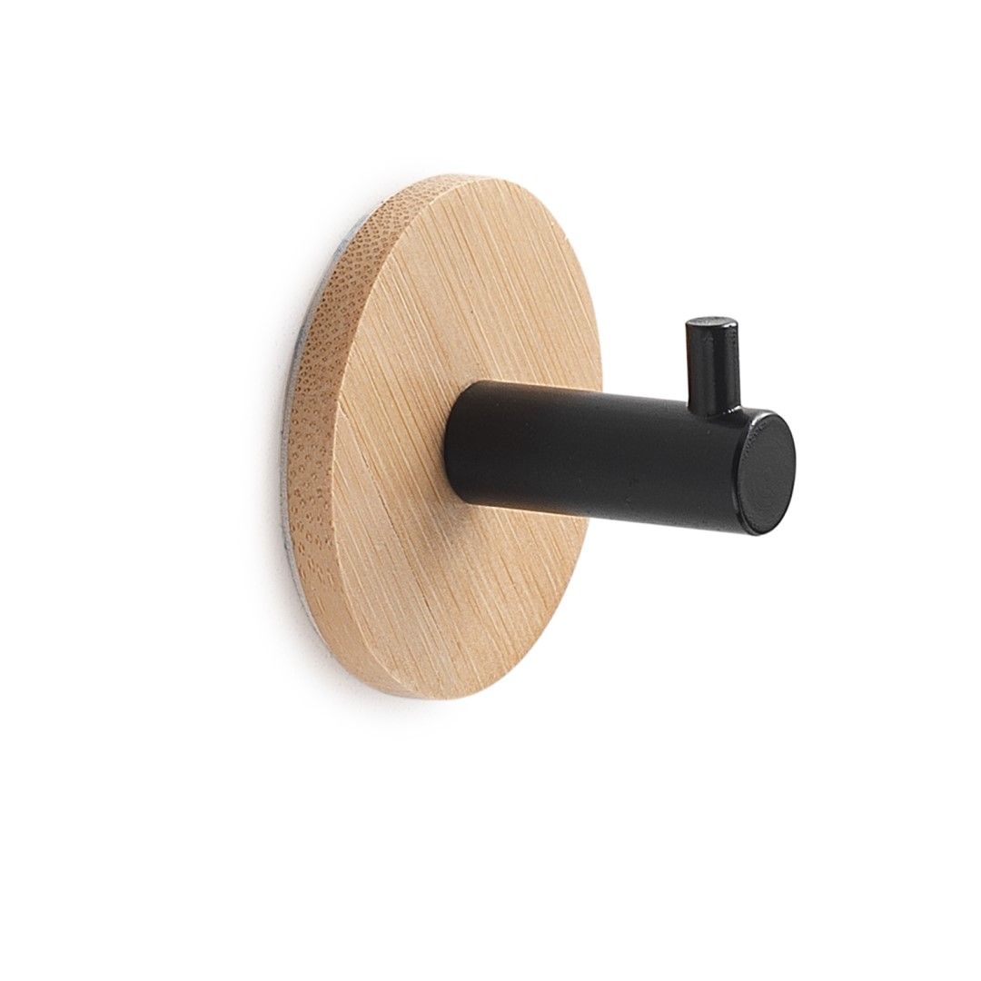Appendino con base in bambu e gancio metallico
