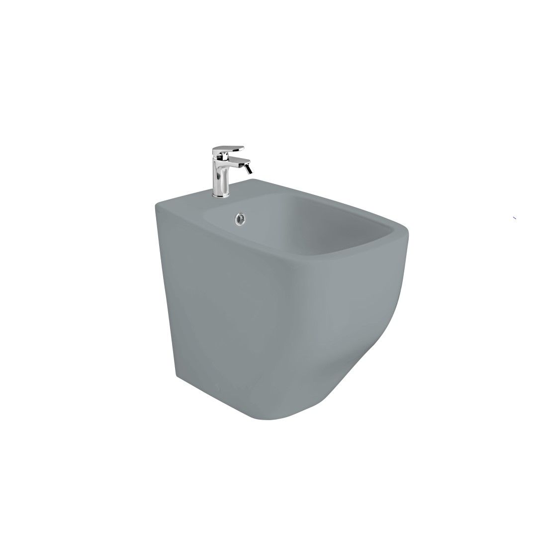 bidet filo muro in ceramica grigio opaco