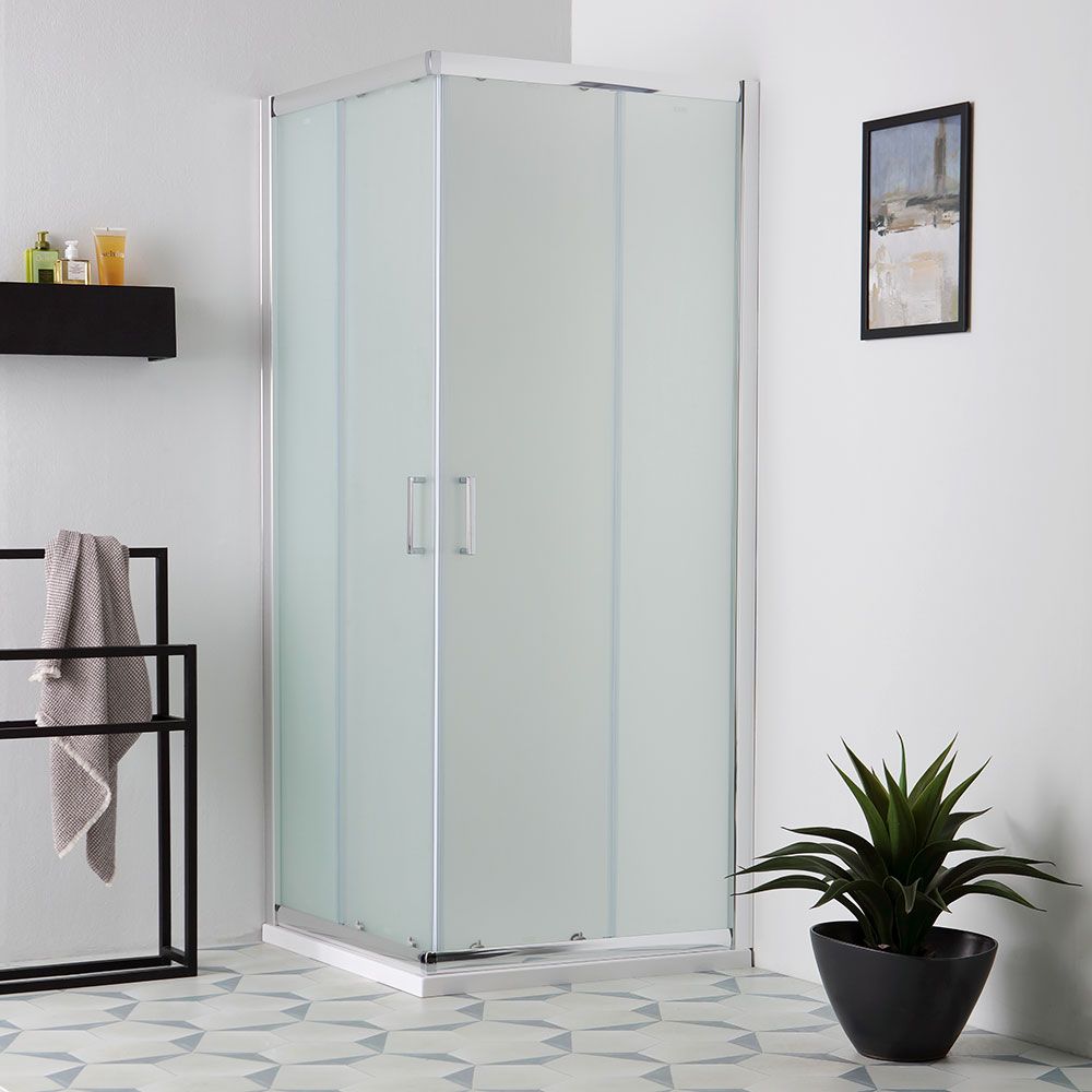 Cabine de douche en verre satiné 80x80