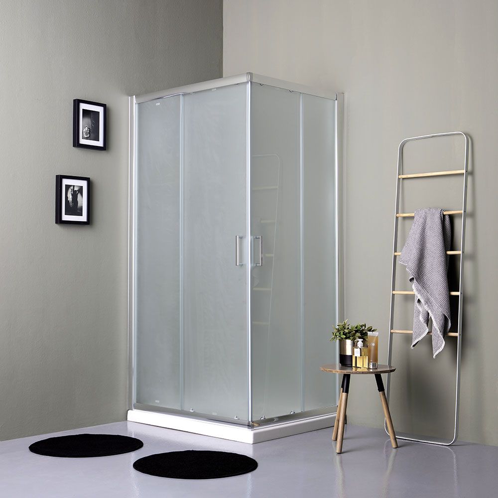Cabine de douche 80x120 en verre satiné