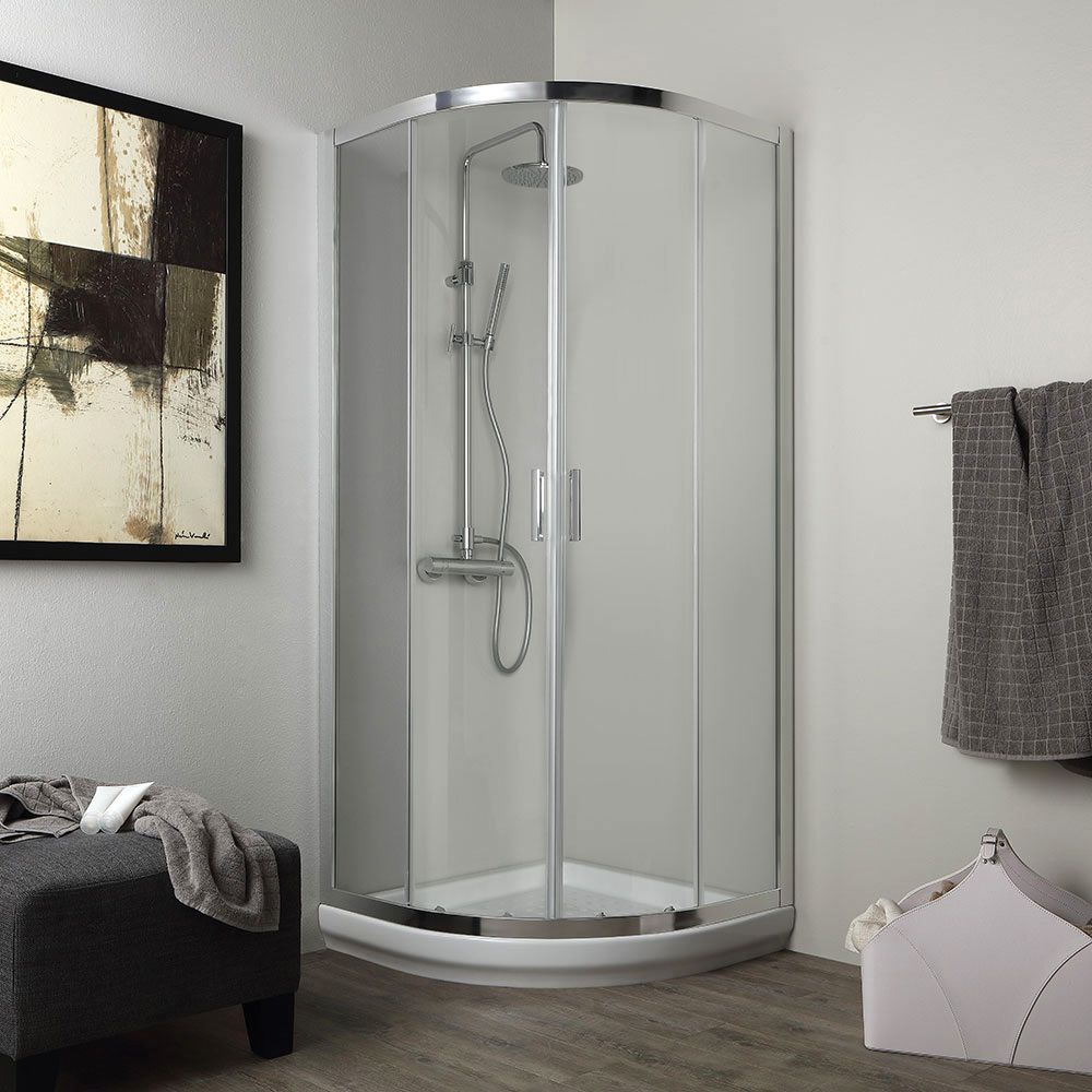 Cabine de douche angulaire 80x80 cm verre 4mm transparent