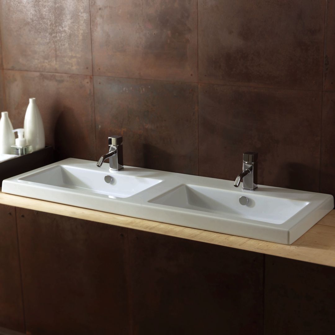 Lavabo fixation murale 120 cm 