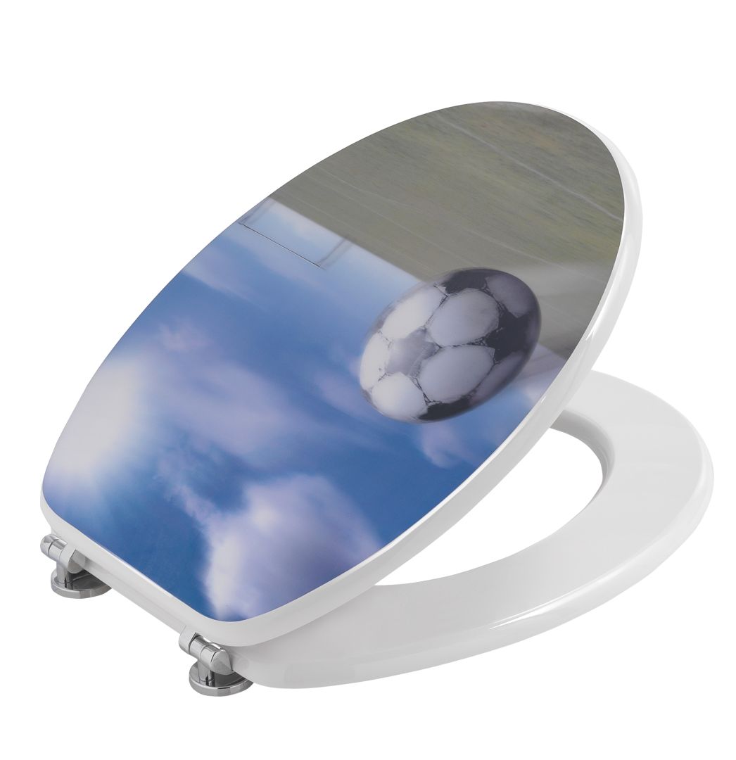 Tavola per water con decorazione pallone da calcio effetto 3D