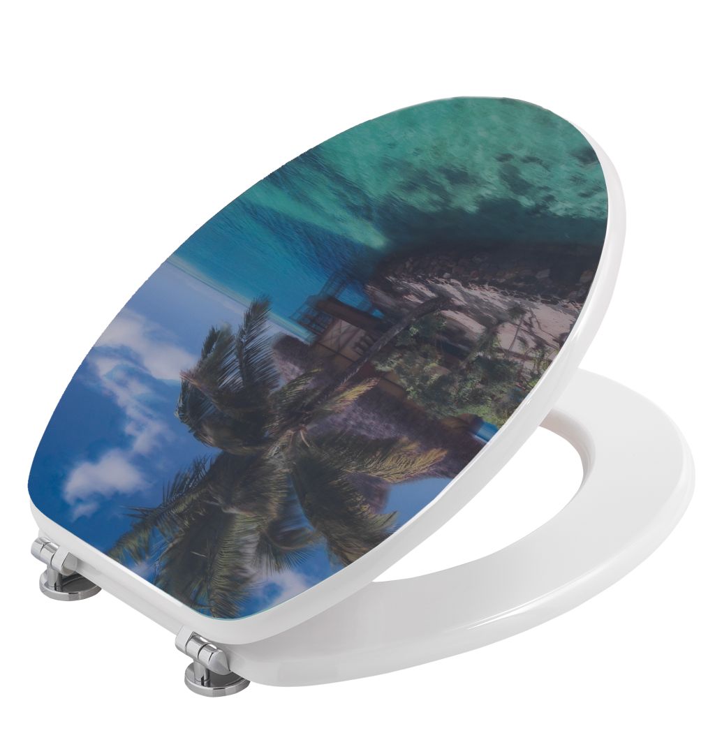 Sedile WC con decorazione caraibi 3D
