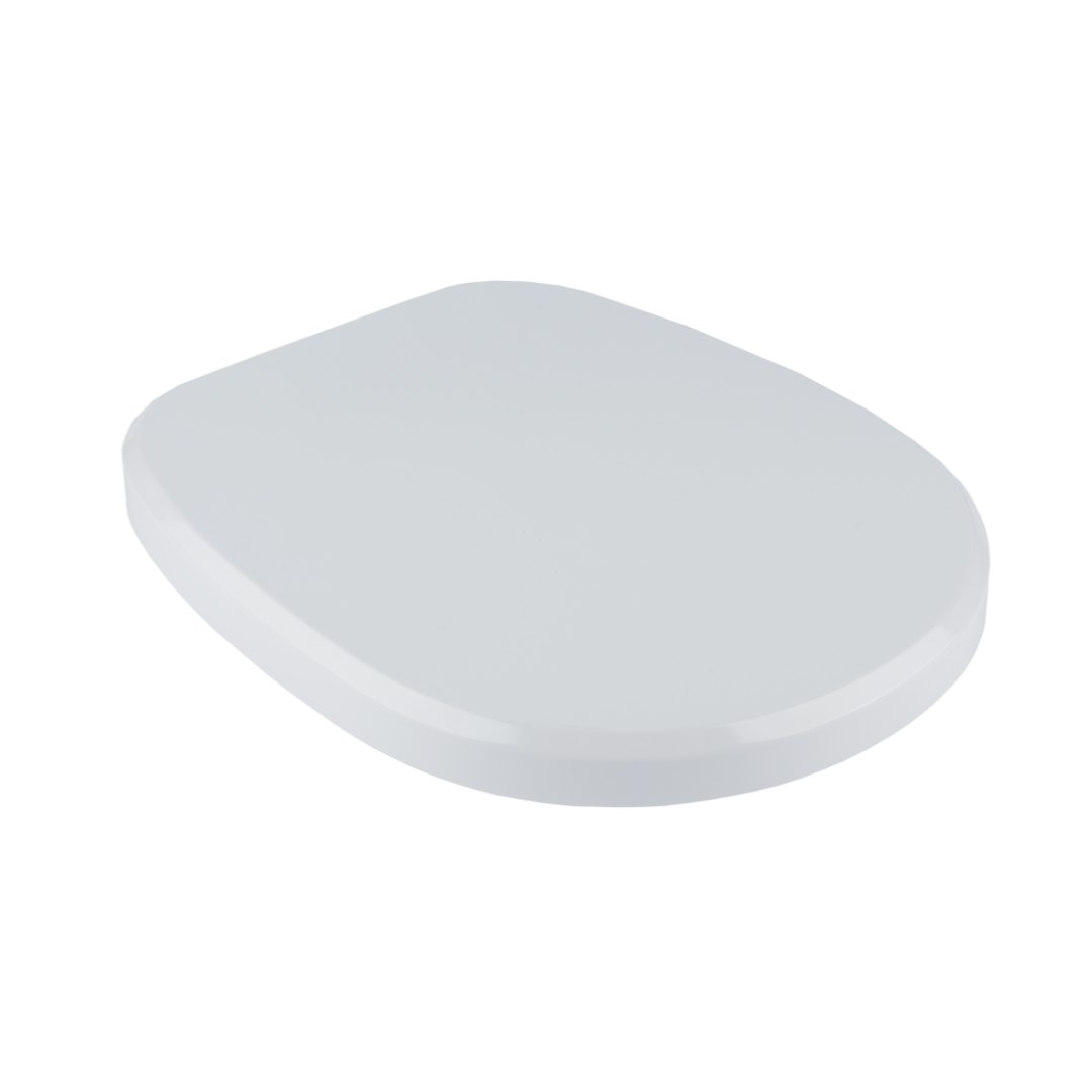 Abattant de WC en forme de D blanc brillant