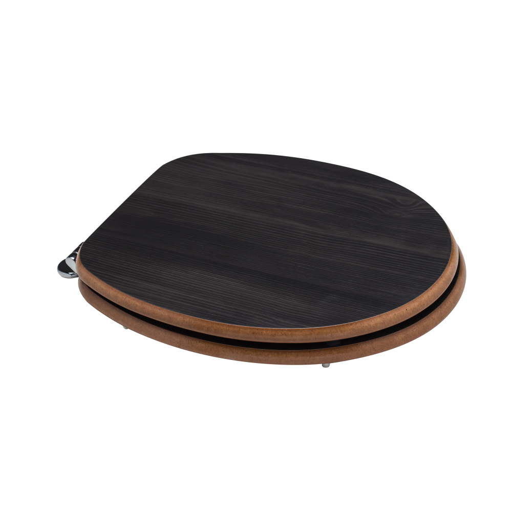Copri wc con rovere scuro