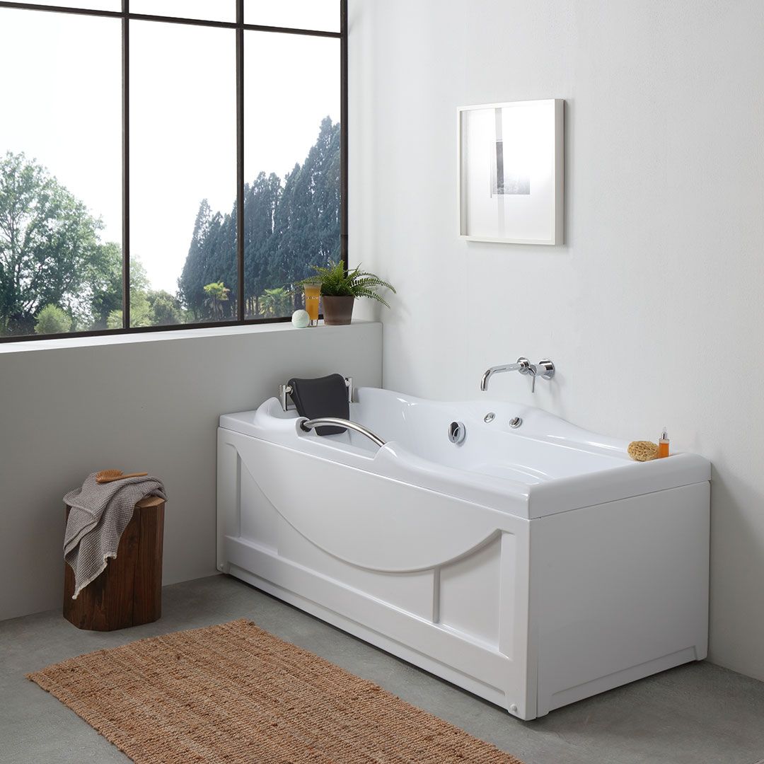 Vasca da bagno in acrilico rettangolare angolare