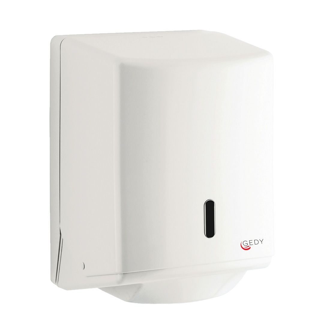 distributore di carta asciugamani a spirale bianco in resina termoplastica