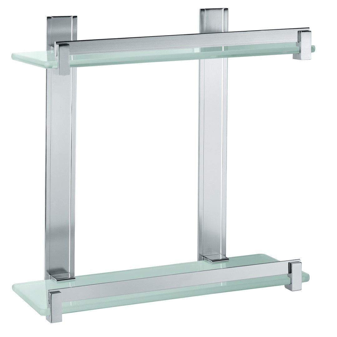 Portaoggetti rettangolare alluminio e vetro