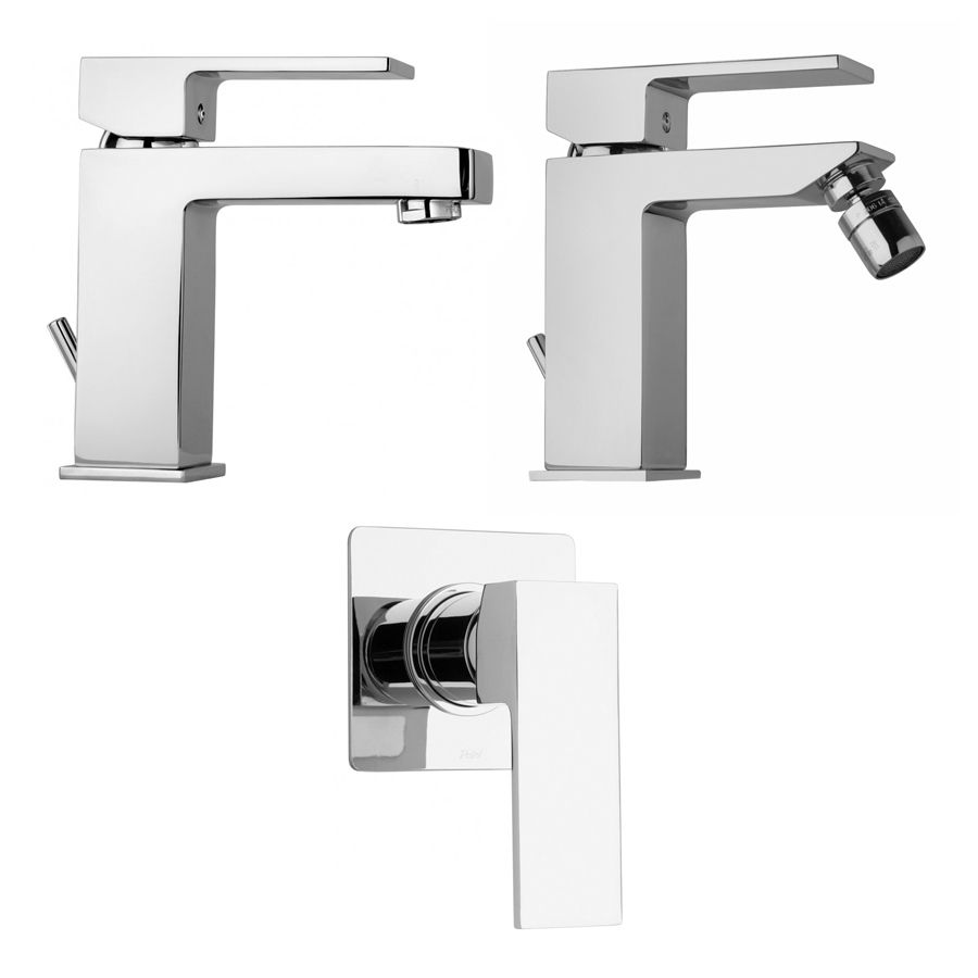 Robinetterie pour salle de bains carrés