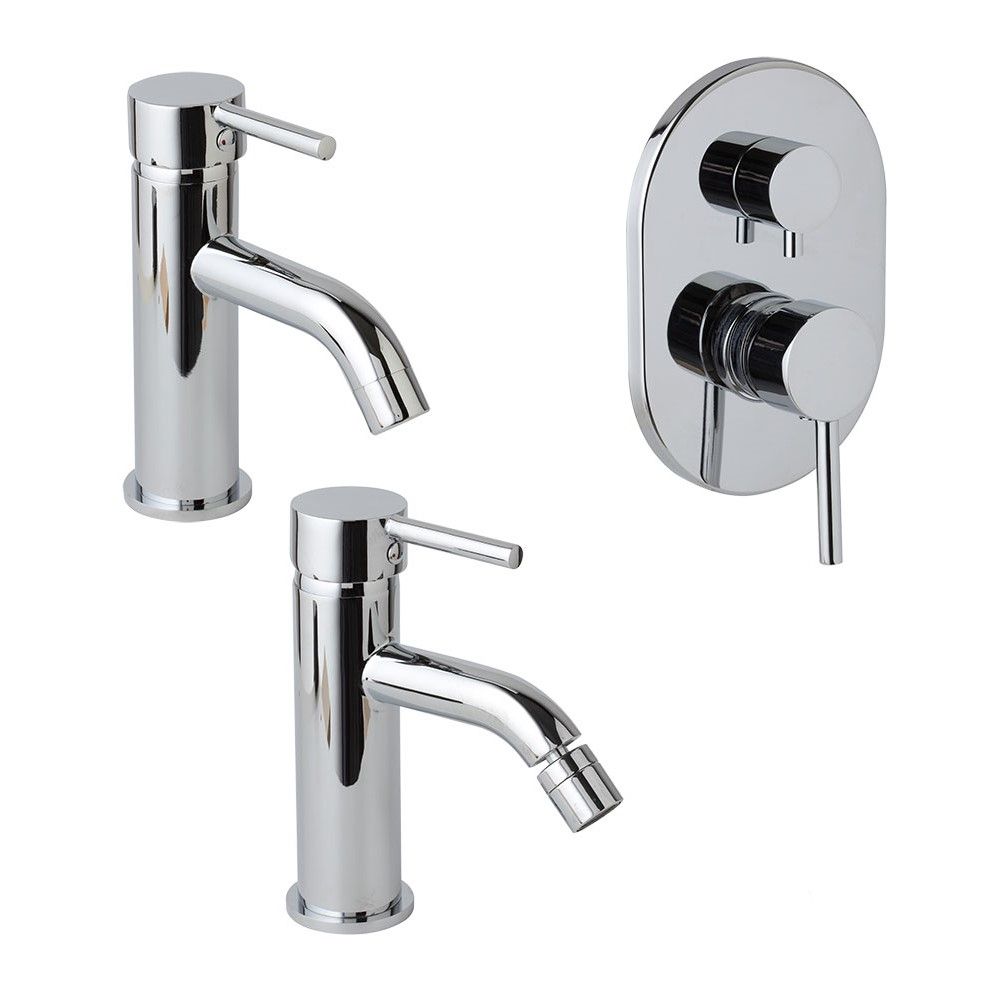 Lot de mitigeurs de salle de bain pour lavabo, bidet et encastrement de douche avec inverseur