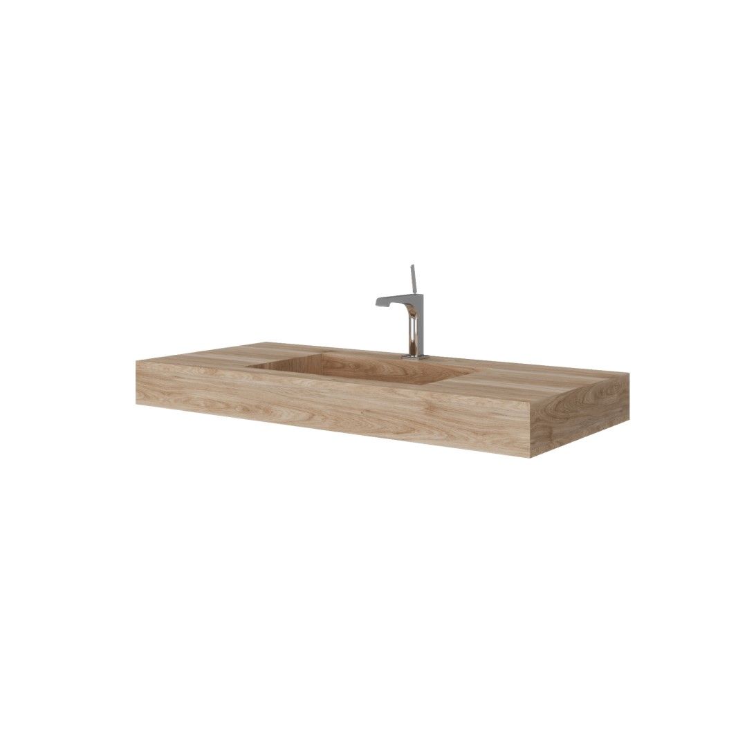 Lavandino bagno hpl 100cm rovere miele