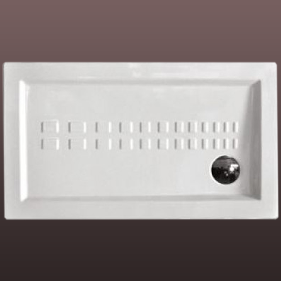 Receveur de douche traditionnel en céramique 70x100 pour installation au ras du sol