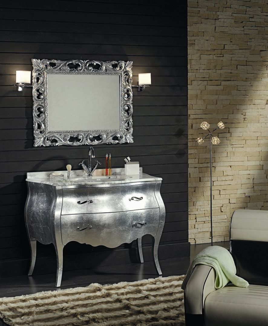 Meuble Baroque avec tiroirs et miroir pour salle de bains