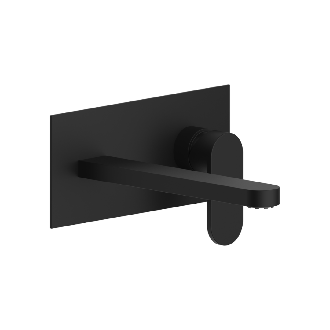 Rubinetto lavabo a parete nero opaco