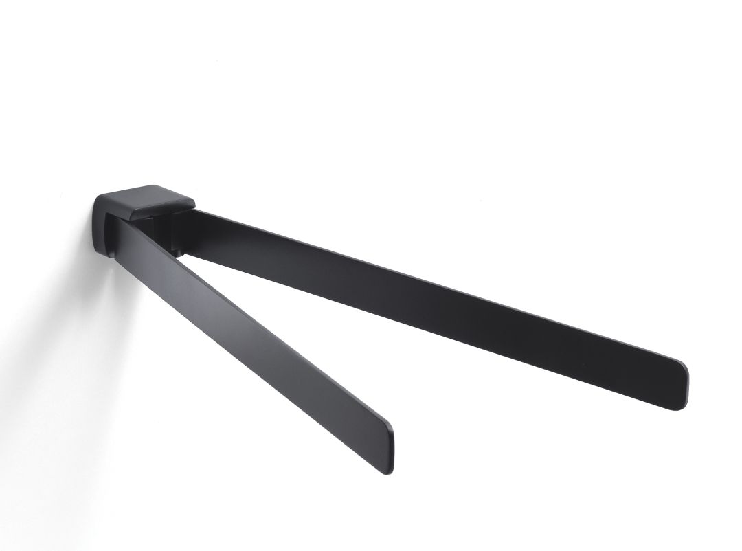 Porte-serviettes double fixation murale série Palazzo en finition noire