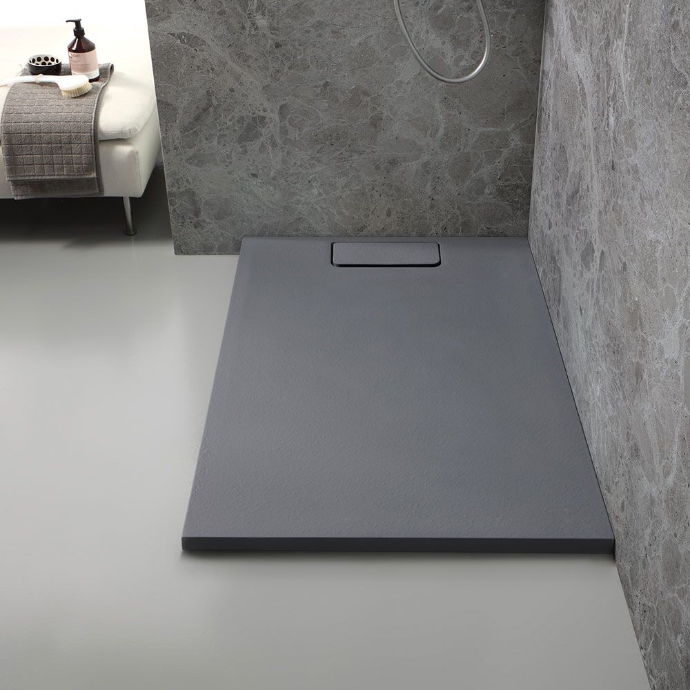 Receveur de douche rectangulaire 80x120 cm en finition grise effet anthracite