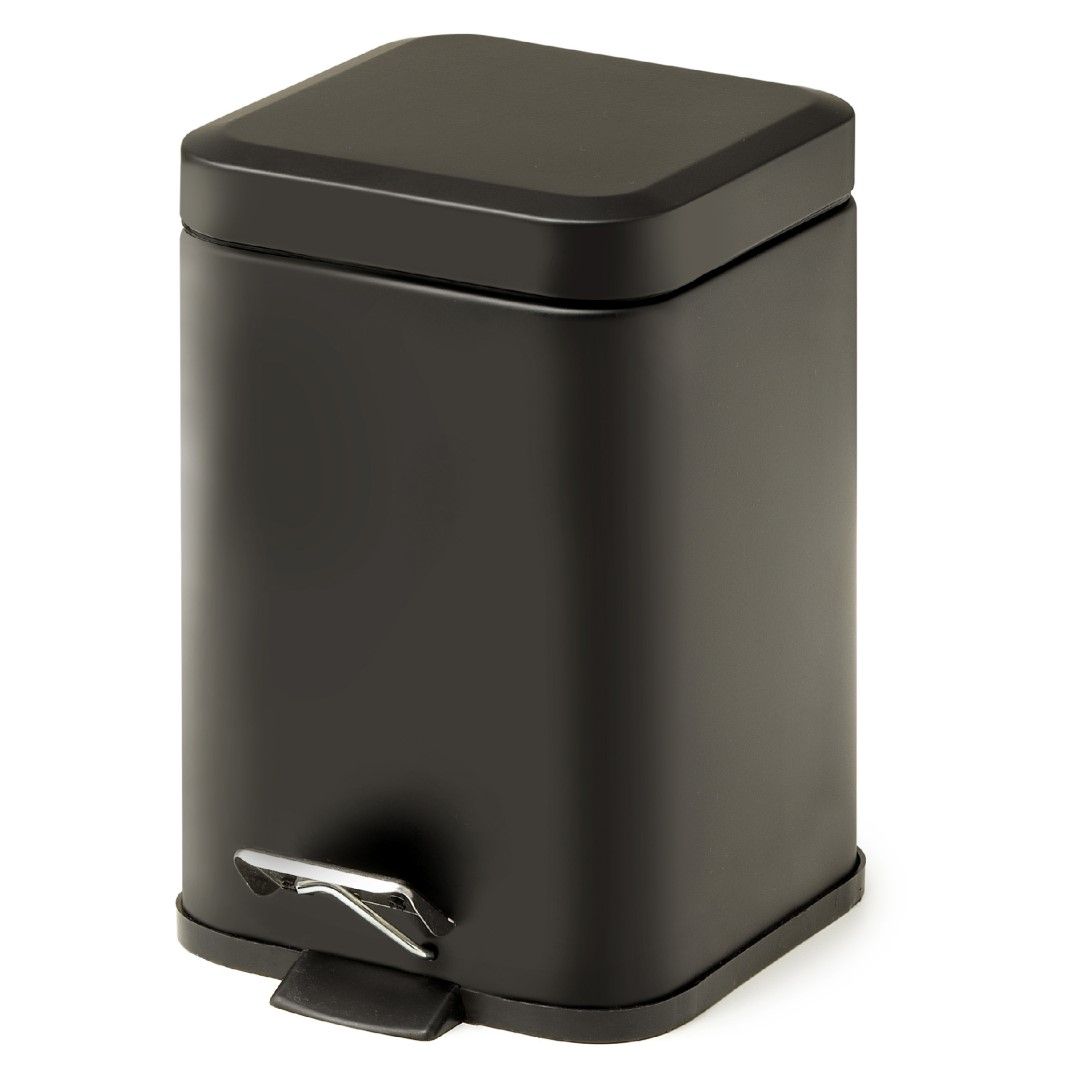 Pattumiera Artemisia 3l in acciaio nero opaco