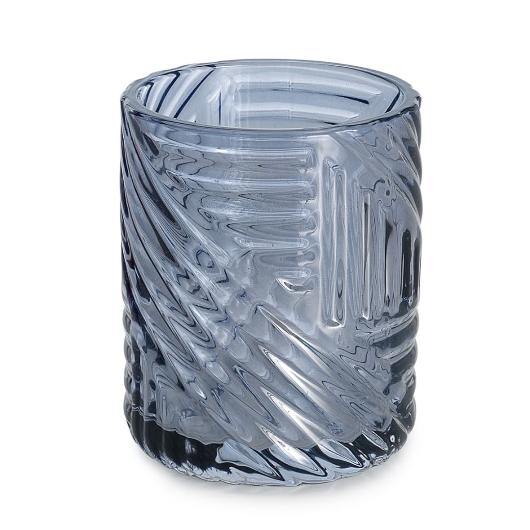 portaspazzolini in vetro blu fiordaliso