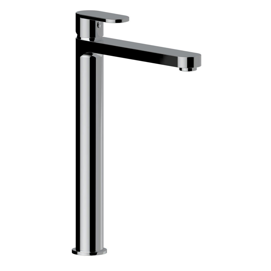 Mitigeur haut chromé pour lavabo de salle de bain