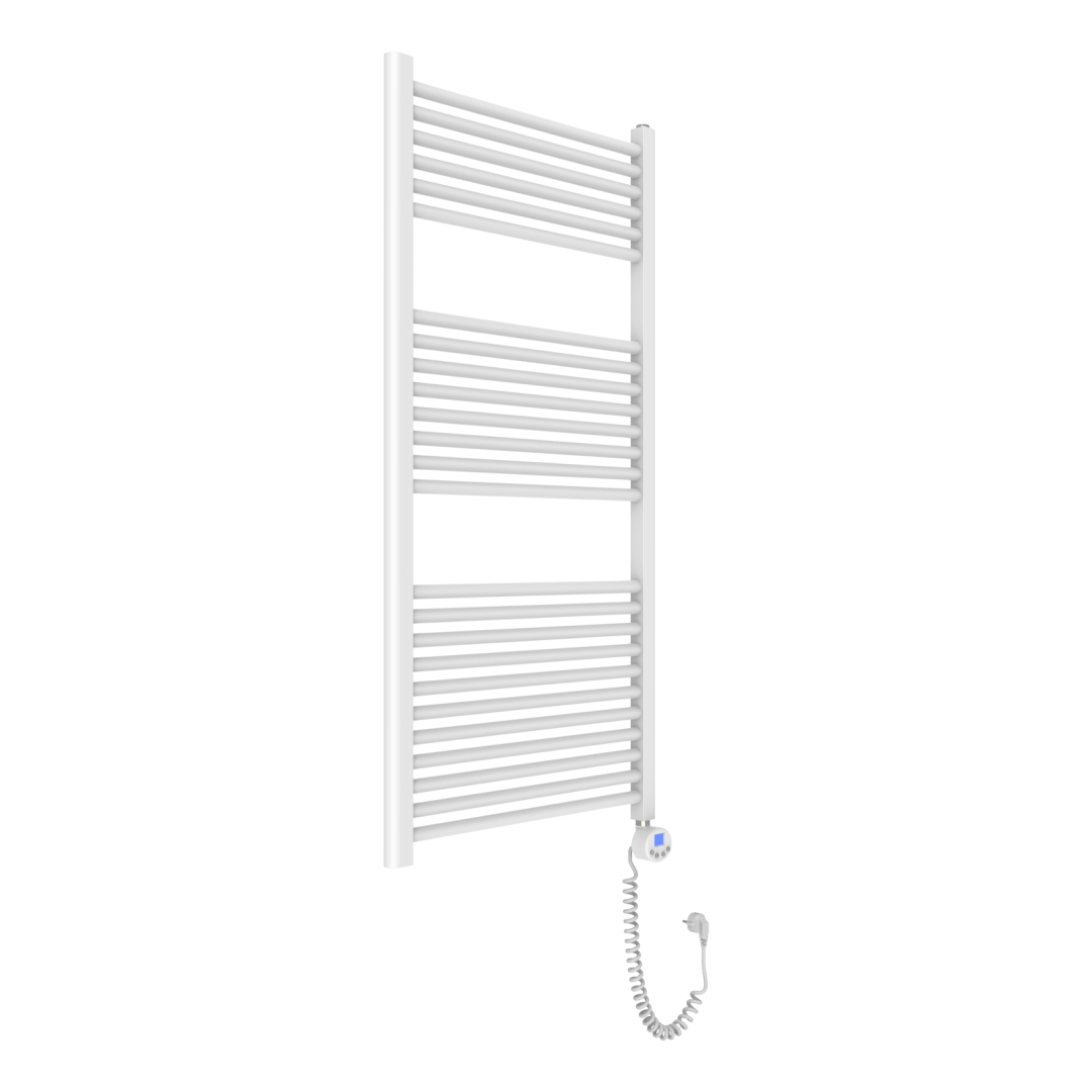 Sèche-serviettes électrique en acier blanc avec thermostat réglable 60x120