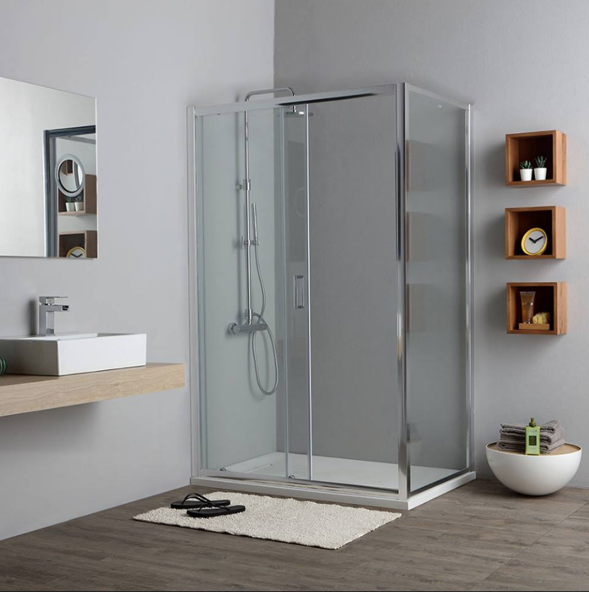 Cabine de douche 80 x 140 en nouveau verre transparente New Giada