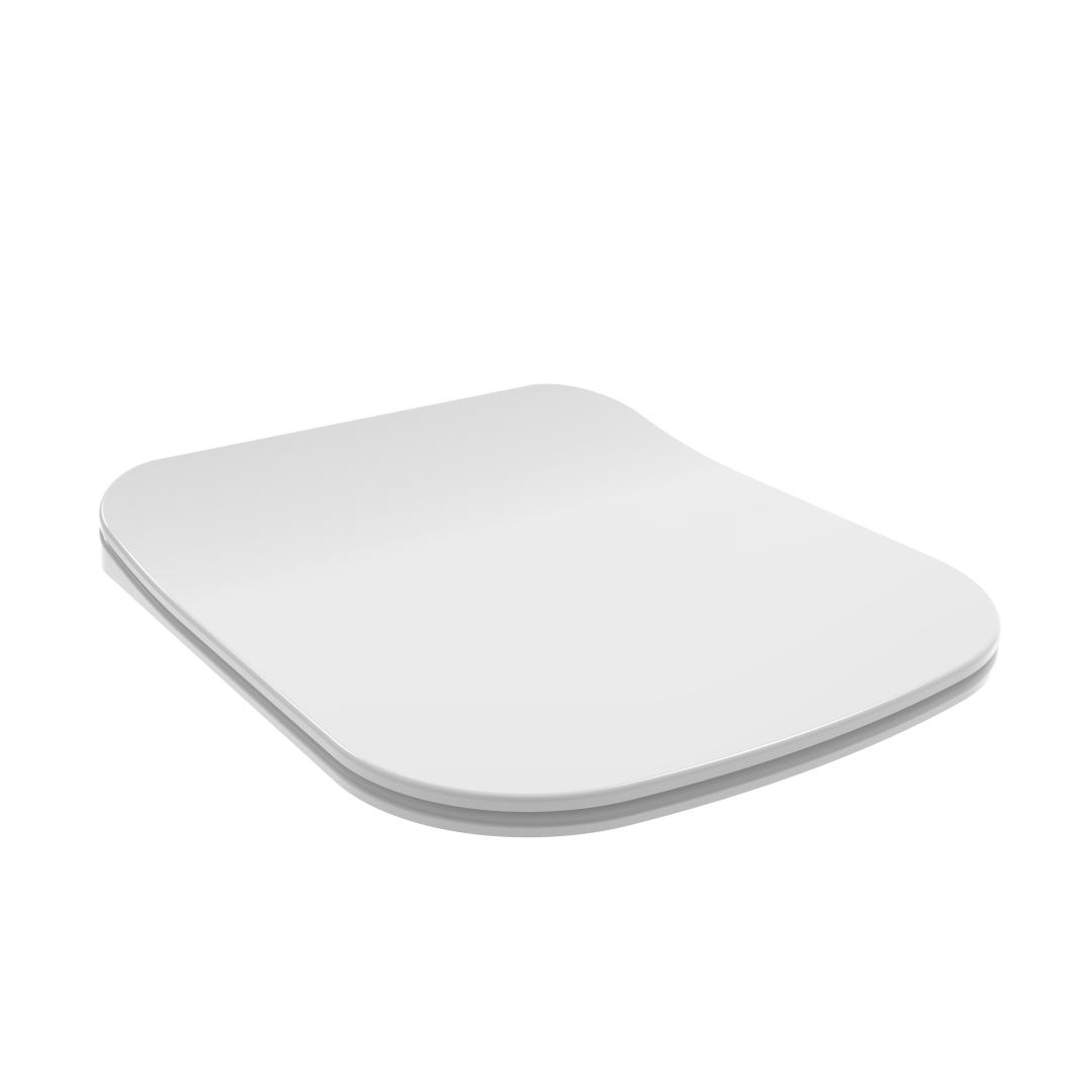 Abattant de toilette en thermo-dur blanc en forme de Q