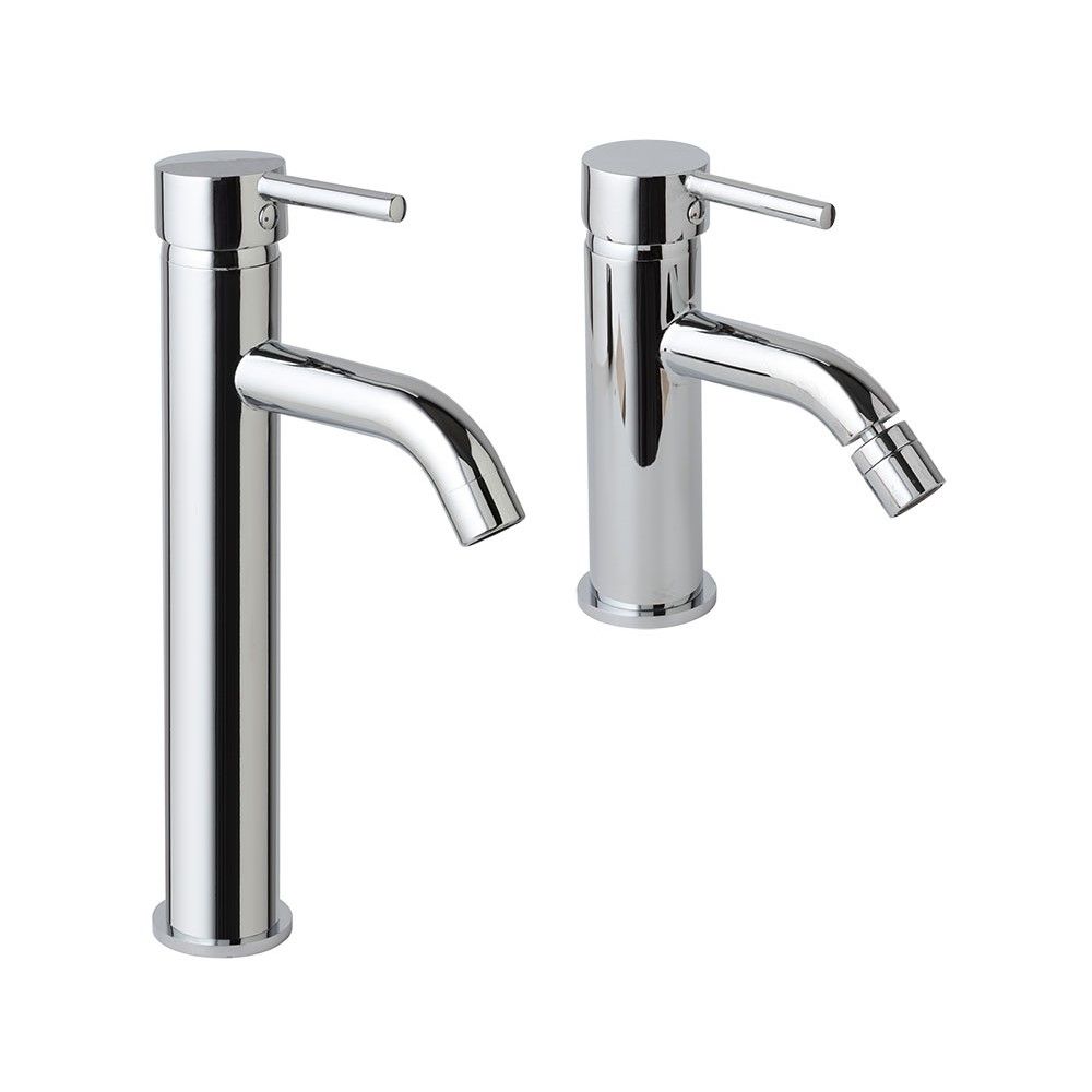 Lot de mitigeurs pour lavabo avec bec haut et bidet