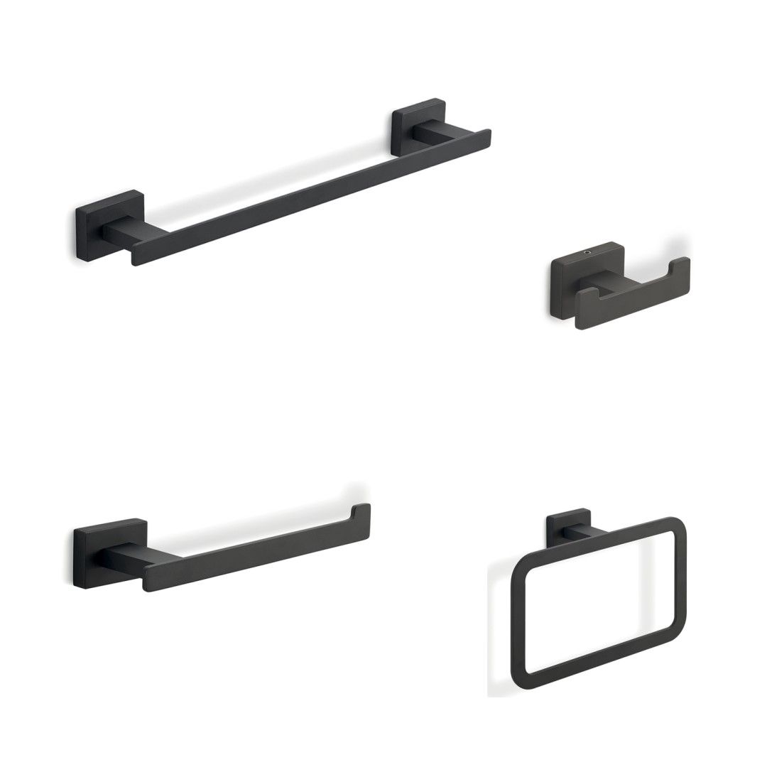 Set accessori bagno nero opaco