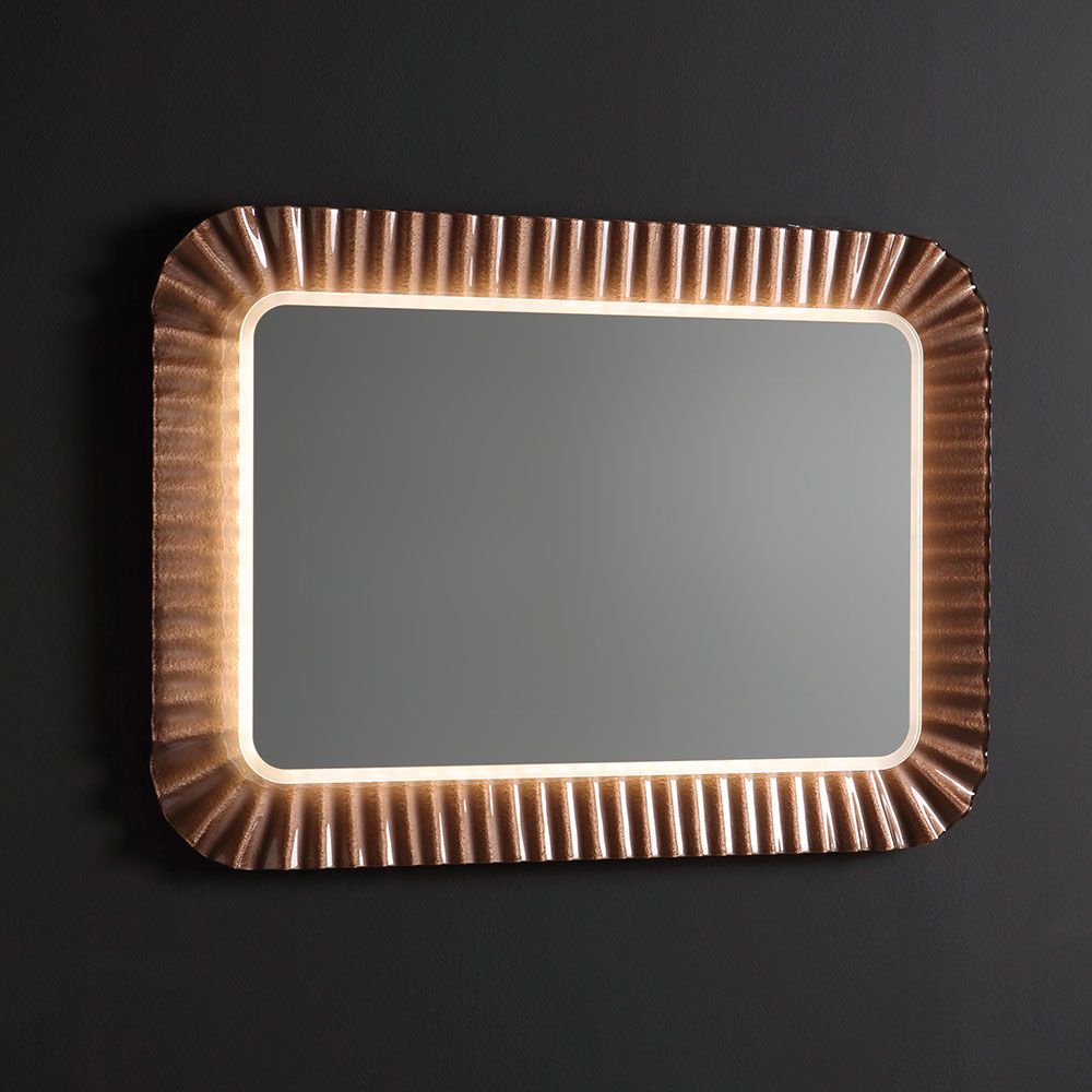 Miroir LED avec cadre en verre couleur bronze