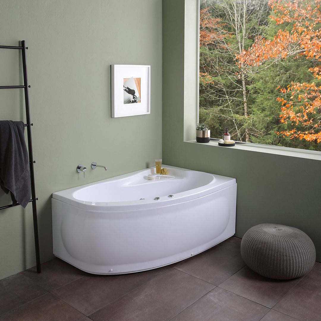 Vasca angolare asimmetrica destra con idromassaggio