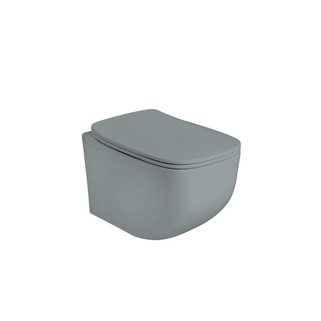 Vaso sospeso senza brida grigio opaco