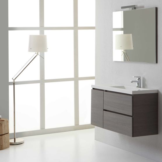 Meuble de salle de bains suspendu 90 cm