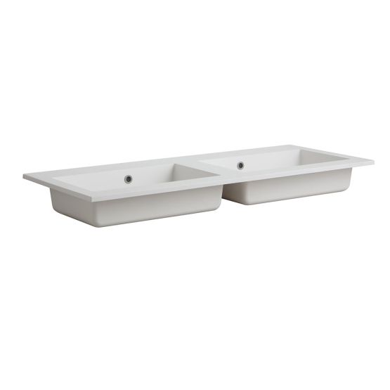 double lavabo à console pour robinet mural Latina 120 cm