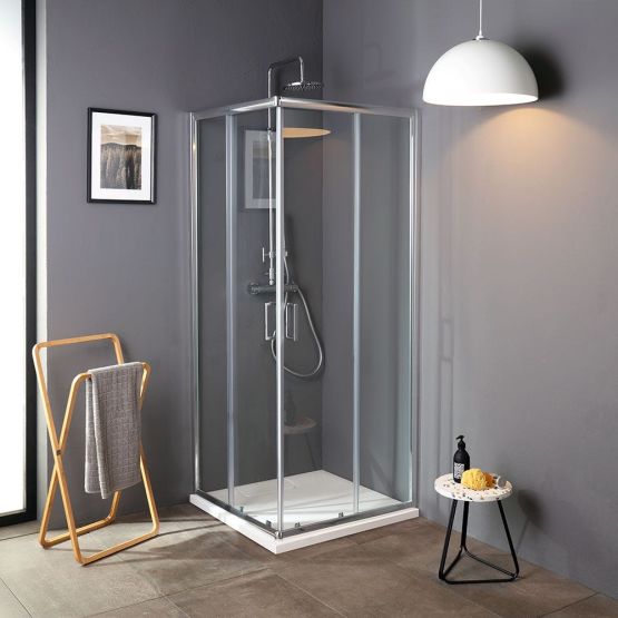 Cabine de douche 75x75 en verre transparent 4 mm Cabine de douche 75x75 en verre transparent 4 mm