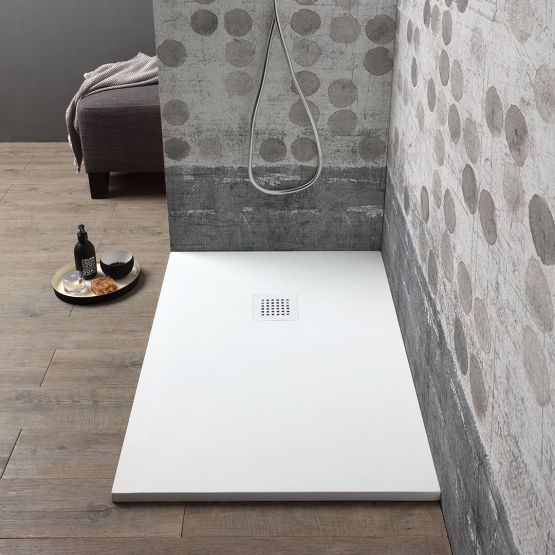 Receveur de douche rectangulaire en résine 160x80 blanc