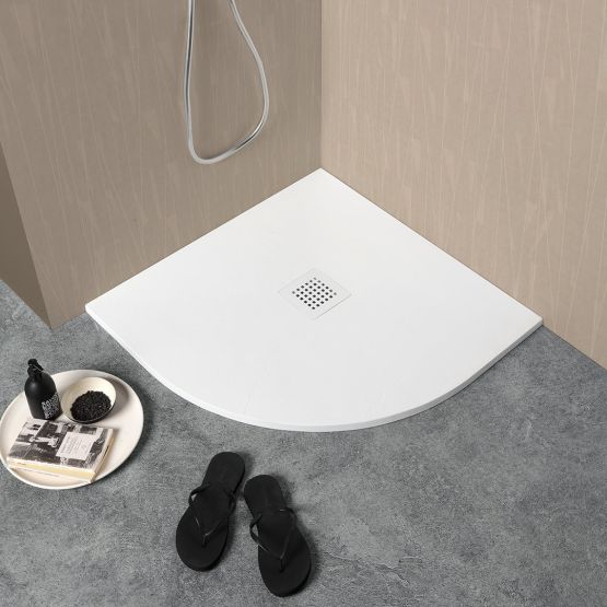 Receveur de douche semi-circulaire 80x80 blanc