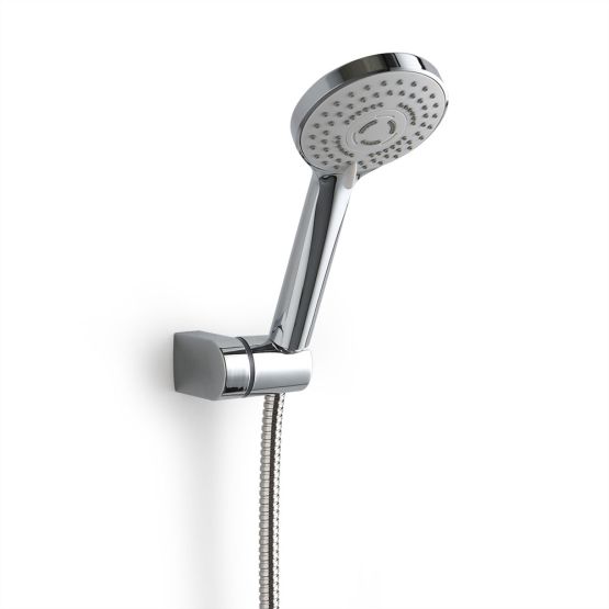lot de douche composé par une pommeau de douche et support en ABS, flexible en acier inox